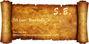 Stier Bernát névjegykártya